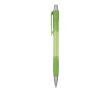 Transparante kunststof klikpen met blauwe inkt Striped Grip BIC® kleur limoen groen