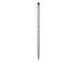 Multifunctionele metalen pen met touch stylus en blauwe BIC®-inkt kleur zilver