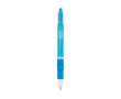 Plastic pen met translucente behuizing en blauwe inkt Click BIC® kleur cyaan blauw