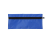 Klassieke rechthoekige etui van polyester met zwarte rits kleur ultramarijn blauw