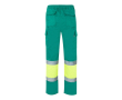 Werkbroek van katoen en polyester, reflecterend 210 g/m² Velilla kleur groen