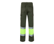 Werkbroek van katoen en polyester, reflecterend 210 g/m² Velilla kleur miliair groen