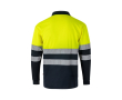 Tweekleurige werkpolo met lange mouwen, 160 g/m² Velilla kleur geel