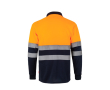 Tweekleurige werkpolo met lange mouwen, 160 g/m² Velilla kleur oranje