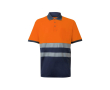 Tweekleurige werkpolo van piqué, korte mouw 150 g/m² Velilla kleur oranje