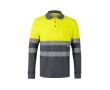 Unisex piqué werkpolo met lange mouwen 150 g/m² Velilla kleur grijs