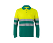 Unisex piqué werkpolo met lange mouwen 150 g/m² Velilla kleur groen