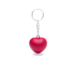 Sleutelhanger met stressbal in hartvorm, geschikt voor personalisatie kleur rood