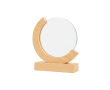 Trofee van hout en glas met wereldbol-design en geschenkdoos kleur lichtbruin