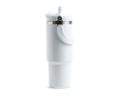 RVS thermobeker met dubbele dop en inklapbaar handvat 900 ml kleur wit