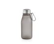 Matte fles van gerecycled plastic met karabijnhaak 350ml kleur zwart