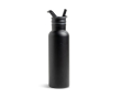 RVS thermosfles met vast handvat en inklapbaar rietje 500 ml kleur zwart
