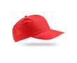 Pet van gerecycled polyester met gebogen klep, 125 g/m² kleur rood