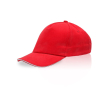 Pet voor kinderen van katoen met kleurdetail op de klep 255 g/m² kleur rood
