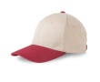 Tweekleurige katoenen sportpet met stevige structuur 250 g/m2 kleur bordeaux