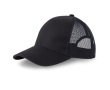 5-panel trucker cap met sluiting en gebogen klep 250 g/m2 kleur zwart