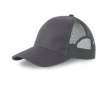 5-panel trucker cap met sluiting en gebogen klep 250 g/m2 kleur donkergrijs