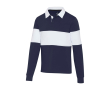 Unisex rugbyshirt van biologisch katoen 280 g/m2 Elevate NXT kleur wit/blauw