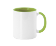 Keramische mok met gekleurd handvat en binnenkant, 350ml Sublim Color kleur lichtgroen