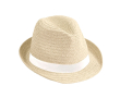 Unisex strohoed met lint Dominica Clear kleur naturel