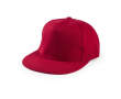Pet van katoen en polyester met 5 panelen en klittenbandsluiting kleur rood