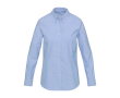Oxford damesblouse met lange mouwen en rechte pasvorm kleur lichtblauw