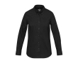 Oxford damesblouse met lange mouwen en rechte pasvorm kleur zwart