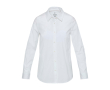 Popeline damesblouse met lange mouwen en rechte pasvorm kleur wit
