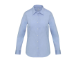Popeline damesblouse met lange mouwen en rechte pasvorm kleur lichtblauw
