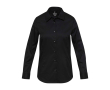 Dameskatoenen twill overhemd met lange mouwen 185 g/m2 kleur zwart