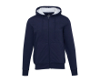 Unisex hoodie van recycled katoen en polyester met sherpavoering kleur marineblauw