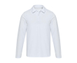 Unisex katoenen polo met lange mouwen in piqué 245 g/m2 kleur wit