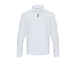 Unisex katoenen polo met lange mouwen en halve rits 245 g/m² kleur wit
