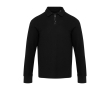 Unisex katoenen polo met lange mouwen en halve rits 245 g/m² kleur zwart