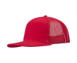 6-panelenpet van katoenen twill met platte klep 260 g/m2 kleur rood