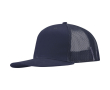 6-panelenpet van katoenen twill met platte klep 260 g/m2 kleur marineblauw