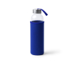 Glazen bidon met neopreen hoes en draagriem 500 ml kleur koningsblauw