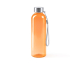 Bidon van RPET met transparante body en draagriem 600 ml kleur oranje