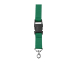 Polyester lanyard met karabijnhaak en sleutelhanger in diverse kleuren kleur groen