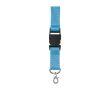 Polyester lanyard met karabijnhaak en sleutelhanger in diverse kleuren kleur lichtblauw