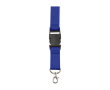 Polyester lanyard met karabijnhaak en sleutelhanger in diverse kleuren kleur ultramarijn blauw