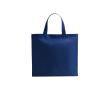Non woven tas met korte gekleurde handvatten 80 g/m2 Bazaar Short kleur marineblauw