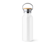 RVS fles met bamboedop en inklapbaar handvat 500 ml kleur wit