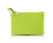 Portemonnee van polyester in diverse kleuren met sleutelring en rits kleur lichtgroen