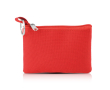 Portemonnee van polyester in diverse kleuren met sleutelring en rits kleur rood