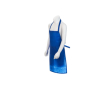 Kinderset bestaande uit schort en koksmuts van non-woven materiaal kleur blauw