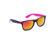 Zonnebril met tweekleurig montuur en spiegelglazen kleur fuchsia