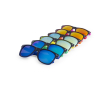 Zonnebril met tweekleurig montuur en spiegelglazen kleur blauw