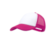 Truckerpet van polyester met 5 panelen en verstelbare sluiting kleur fuchsia