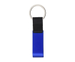 Metalen sleutelhanger met flesopener en muntje voor de winkelwagen kleur blauw
